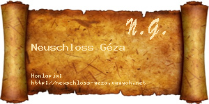Neuschloss Géza névjegykártya